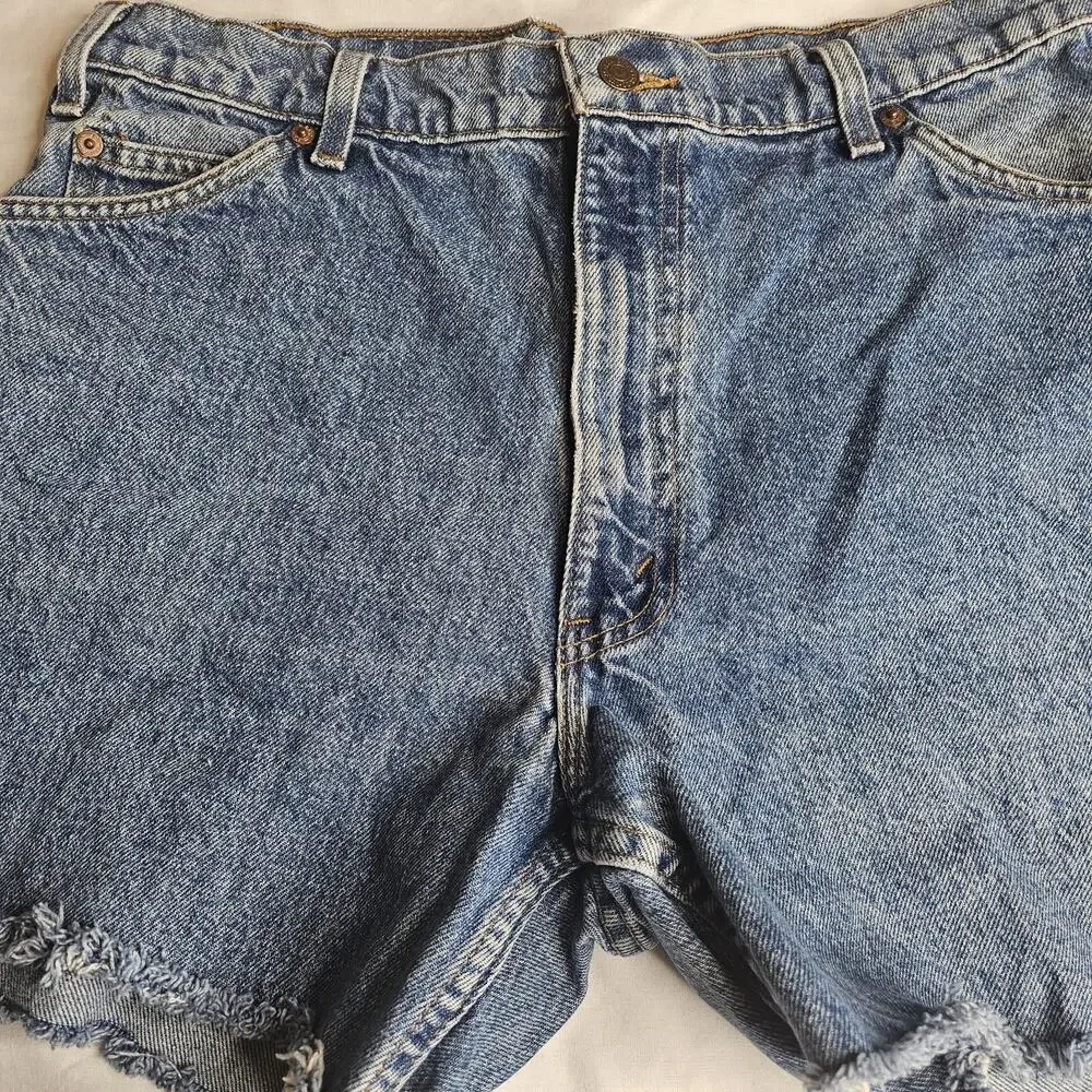 Vintage Levi’s 505 Orange Tab Jeans Cutoff Shorts Fit 36 90s Summer Festival